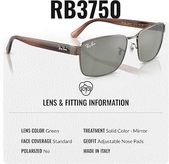 Amazon.co.jp: Ray-Ban(レイバン) RB3750 スクエアシェイプ サングラス